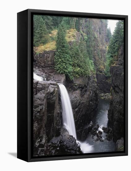 Elk Falls Park, Vancouver Island, Elk Falls Drops into a Deep Gorge-Christopher Talbot Frank-Framed Premier Image Canvas