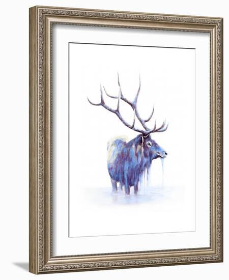 Elk in Water-Michelle Faber-Framed Giclee Print