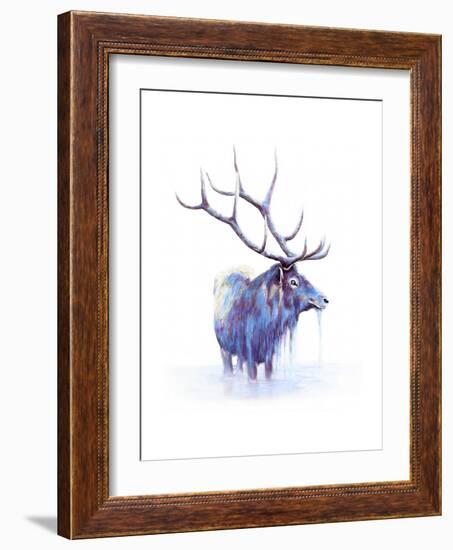 Elk in Water-Michelle Faber-Framed Giclee Print