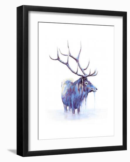 Elk in Water-Michelle Faber-Framed Giclee Print
