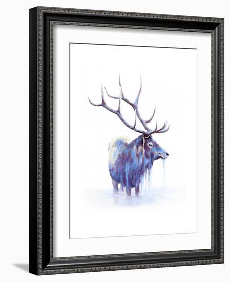 Elk in Water-Michelle Faber-Framed Giclee Print