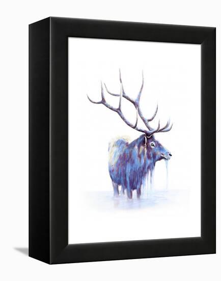Elk in Water-Michelle Faber-Framed Premier Image Canvas