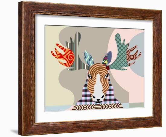 Elk Moose-Adefioye Lanre-Framed Giclee Print