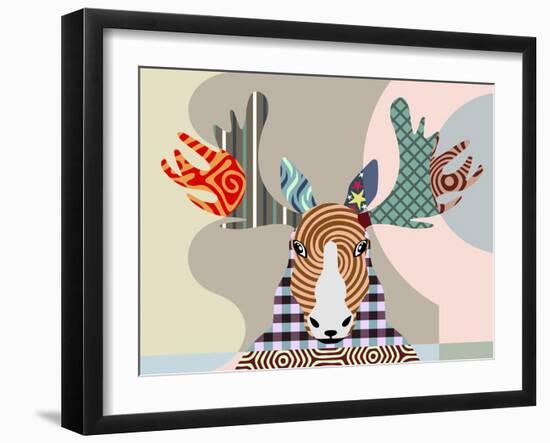 Elk Moose-Adefioye Lanre-Framed Giclee Print