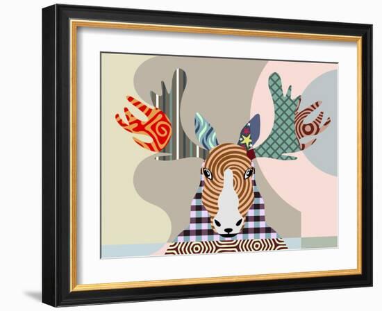 Elk Moose-Adefioye Lanre-Framed Giclee Print