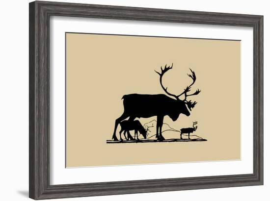 Elk Silhouette I-Vision Studio-Framed Art Print