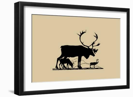 Elk Silhouette I-Vision Studio-Framed Art Print