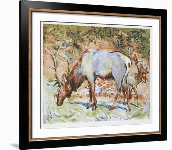 Elk-Everett Hibbard-Framed Collectable Print