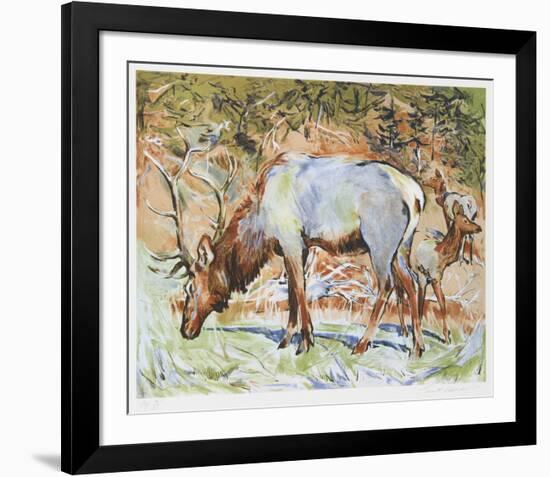 Elk-Everett Hibbard-Framed Collectable Print