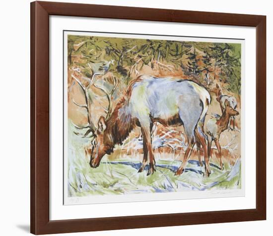 Elk-Everett Hibbard-Framed Collectable Print