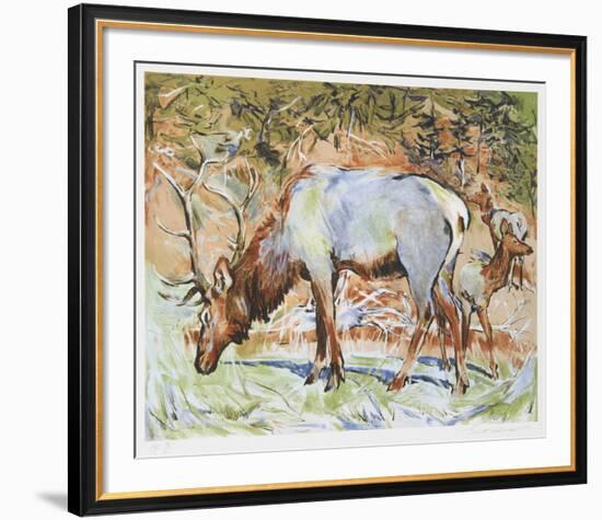 Elk-Everett Hibbard-Framed Collectable Print