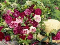 Heart Shaped Arrangement of Roses and Straw Hat-Elke Borkowski-Framed Photographic Print