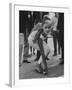 Elke Sommer Playing Petanque at the Cannes Film Festival-Paul Schutzer-Framed Premium Photographic Print