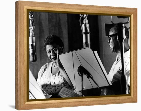Ella Fitzgerald, American Jazz Singer with Louis Armstrong, Jazz Trumpet Player-null-Framed Stretched Canvas
