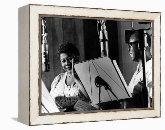 Ella Fitzgerald, American Jazz Singer with Louis Armstrong, Jazz Trumpet Player-null-Framed Stretched Canvas