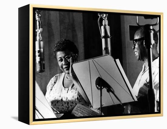 Ella Fitzgerald, American Jazz Singer with Louis Armstrong, Jazz Trumpet Player-null-Framed Stretched Canvas