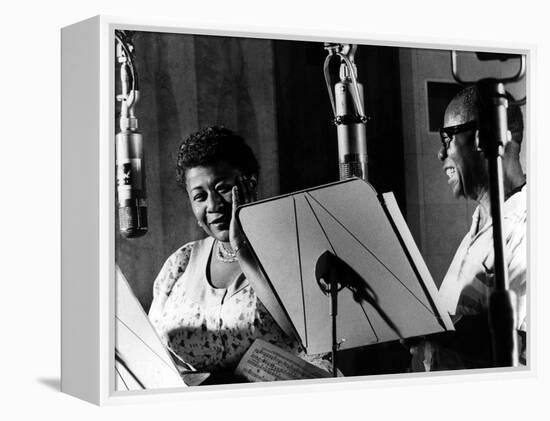 Ella Fitzgerald, American Jazz Singer with Louis Armstrong, Jazz Trumpet Player-null-Framed Stretched Canvas