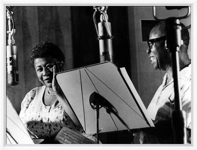 Ella Fitzgerald, American Jazz Singer with Louis Armstrong, Jazz Trumpet  Player' Photo