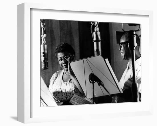 Ella Fitzgerald, American Jazz Singer with Louis Armstrong, Jazz Trumpet Player-null-Framed Photo