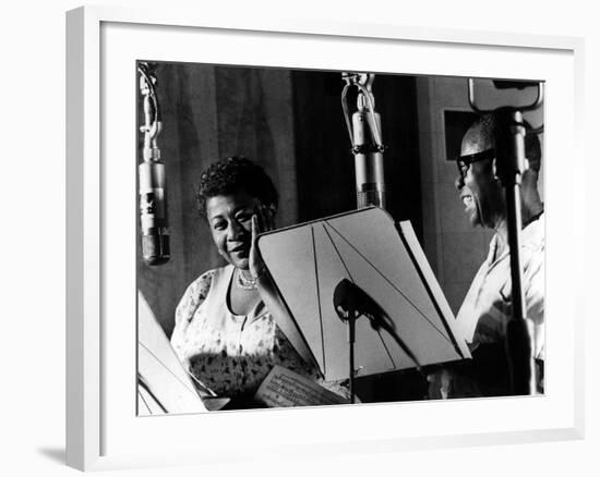 Ella Fitzgerald, American Jazz Singer with Louis Armstrong, Jazz Trumpet Player-null-Framed Photo