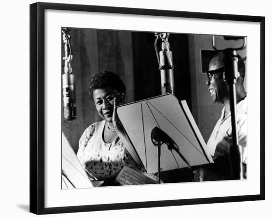 Ella Fitzgerald, American Jazz Singer with Louis Armstrong, Jazz Trumpet Player-null-Framed Photo