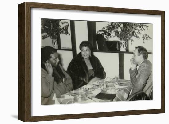 Ella Fitzgerald with Her Sister and Record Producer and Impresario Norman Granz, Bristol, 1955-Denis Williams-Framed Photographic Print