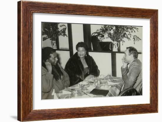 Ella Fitzgerald with Her Sister and Record Producer and Impresario Norman Granz, Bristol, 1955-Denis Williams-Framed Photographic Print