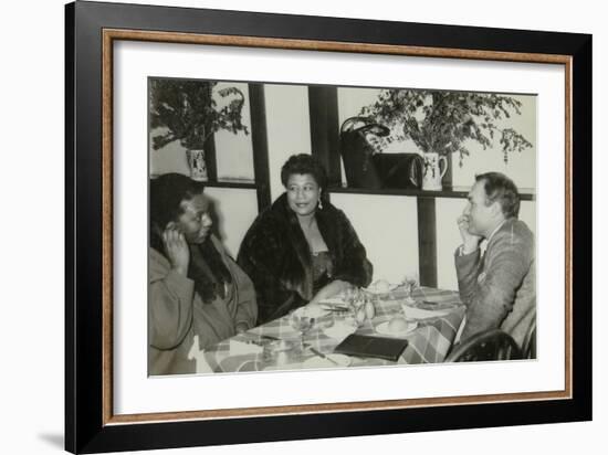 Ella Fitzgerald with Her Sister and Record Producer and Impresario Norman Granz, Bristol, 1955-Denis Williams-Framed Photographic Print