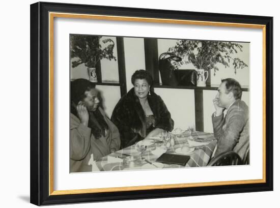 Ella Fitzgerald with Her Sister and Record Producer and Impresario Norman Granz, Bristol, 1955-Denis Williams-Framed Photographic Print