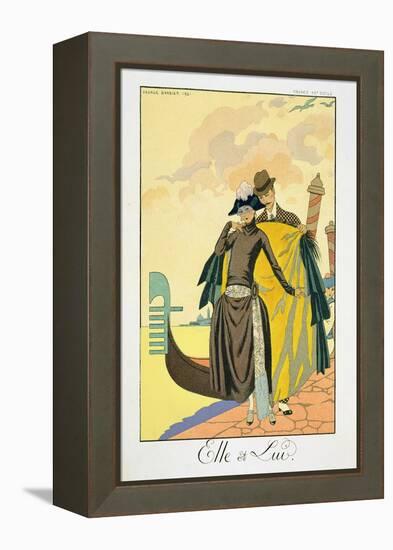 Elle Et Lui, 1921 (Pochoir Print)-Georges Barbier-Framed Premier Image Canvas