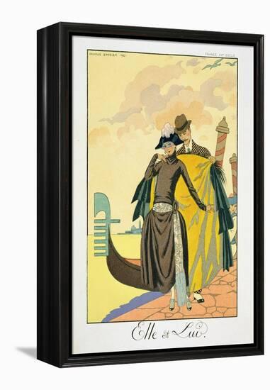 Elle Et Lui, 1921 (Pochoir Print)-Georges Barbier-Framed Premier Image Canvas