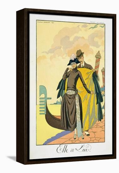 Elle Et Lui, 1921 (Pochoir Print)-Georges Barbier-Framed Premier Image Canvas