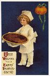Thanksgiving: Greeting Card with a Child Dressed as a Cook Presenting the Traditional Dish, 1909 (C-Ellen Hattie Clapsaddle-Framed Giclee Print
