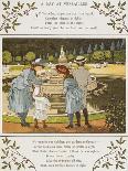 A Day at Versailles. Four Children Looking at a Fountain. Colour Illustration From 'Abroad'-Ellen Houghton-Giclee Print