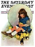 "Girl Hockey Player," Saturday Evening Post Cover, January 22, 1927-Ellen Pyle-Framed Giclee Print