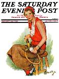"Woman in Wheelbarrow," Saturday Evening Post Cover, June 20, 1931-Ellen Pyle-Giclee Print