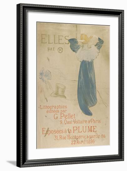 Elles (poster for 1896 exhibition at La Plume)-Henri de Toulouse-Lautrec-Framed Art Print