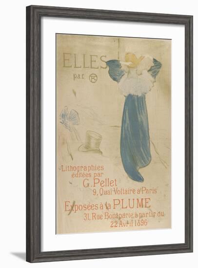 Elles (poster for 1896 exhibition at La Plume)-Henri de Toulouse-Lautrec-Framed Art Print