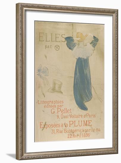 Elles (poster for 1896 exhibition at La Plume)-Henri de Toulouse-Lautrec-Framed Art Print