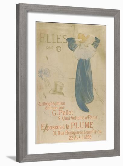 Elles (poster for 1896 exhibition at La Plume)-Henri de Toulouse-Lautrec-Framed Art Print