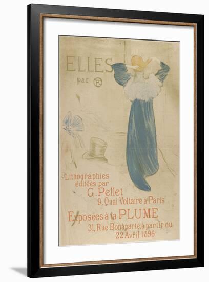 Elles (poster for 1896 exhibition at La Plume)-Henri de Toulouse-Lautrec-Framed Art Print