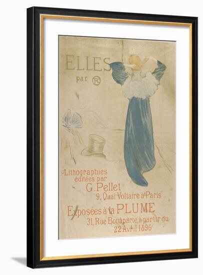 Elles (poster for 1896 exhibition at La Plume)-Henri de Toulouse-Lautrec-Framed Art Print