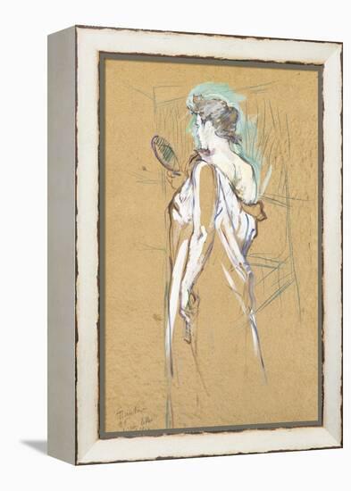 Elles - with Mirror in Hand, 1896-Henri de Toulouse-Lautrec-Framed Premier Image Canvas