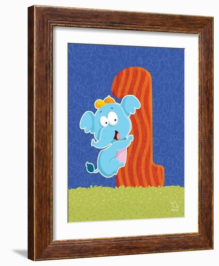 Ellie 1-Blue Fish-Framed Art Print