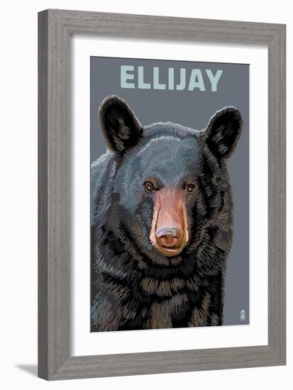 Ellijay, Georgia - Black Bear Up Close-Lantern Press-Framed Art Print