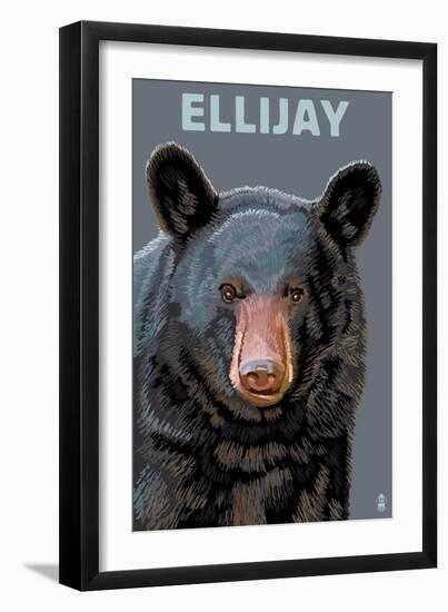 Ellijay, Georgia - Black Bear Up Close-Lantern Press-Framed Art Print