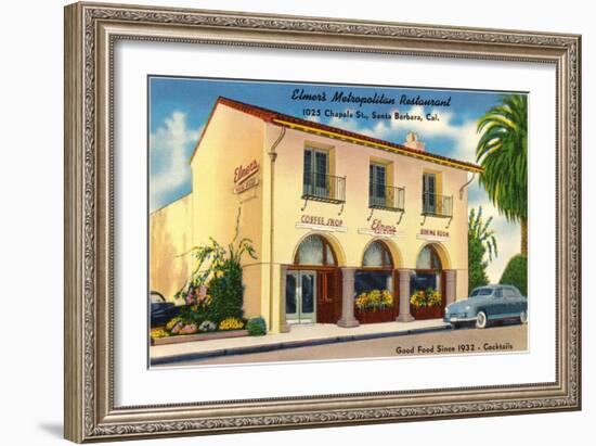 Elmer's Restaurant, Santa Barbara, California-null-Framed Art Print