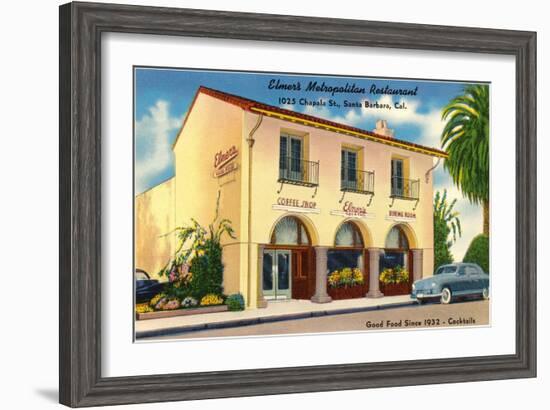 Elmer's Restaurant, Santa Barbara, California-null-Framed Art Print
