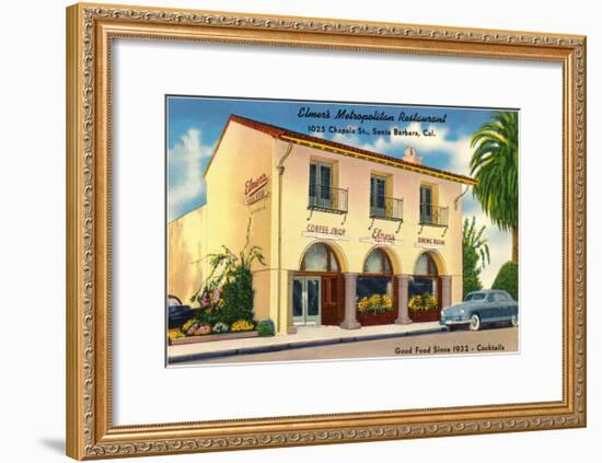 Elmer's Restaurant, Santa Barbara, California-null-Framed Art Print