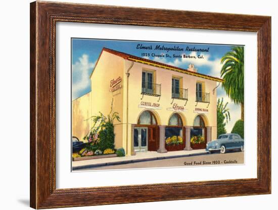 Elmer's Restaurant, Santa Barbara, California-null-Framed Art Print